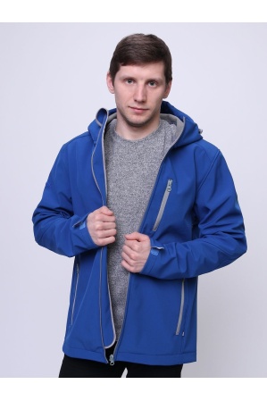 картинка М-32 Куртка - ветровка мужская "СОФТШЕЛЛ" (электрик/серый) от магазина ООО «СПОРТЛИНК»