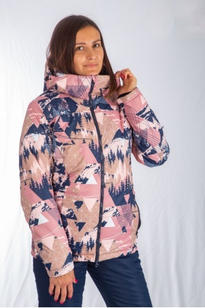 картинка Зимний женский костюм М-164 ЁЛКИ (розовый/синий) от магазина ООО «СПОРТЛИНК»