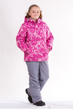 картинка Зимний детский костюм М-160 (розовый-серый)  от магазина ООО «СПОРТЛИНК»