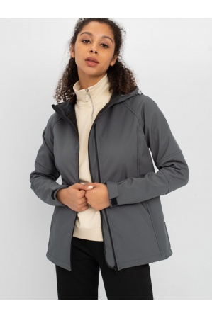 картинка М-49 Куртка - ветровка женская "СОФТШЕЛЛ" (серый) от магазина ООО «СПОРТЛИНК»