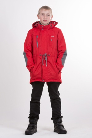 картинка Детская куртка-парка для мальчика весна/осень КМ-002 (красный) от магазина ООО «СПОРТЛИНК»